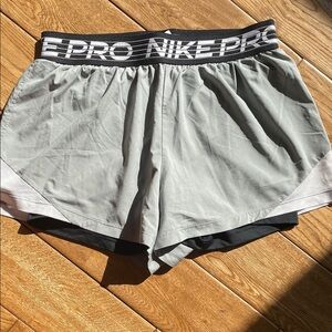 Nike Women's Athletic Gray and Black Shorts